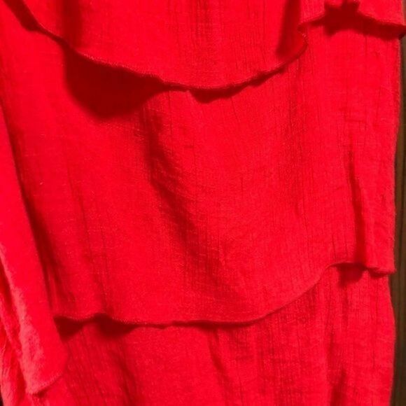 Paisley and Ivy Red Ruffled Tank, size Large - Picture 3 of 7